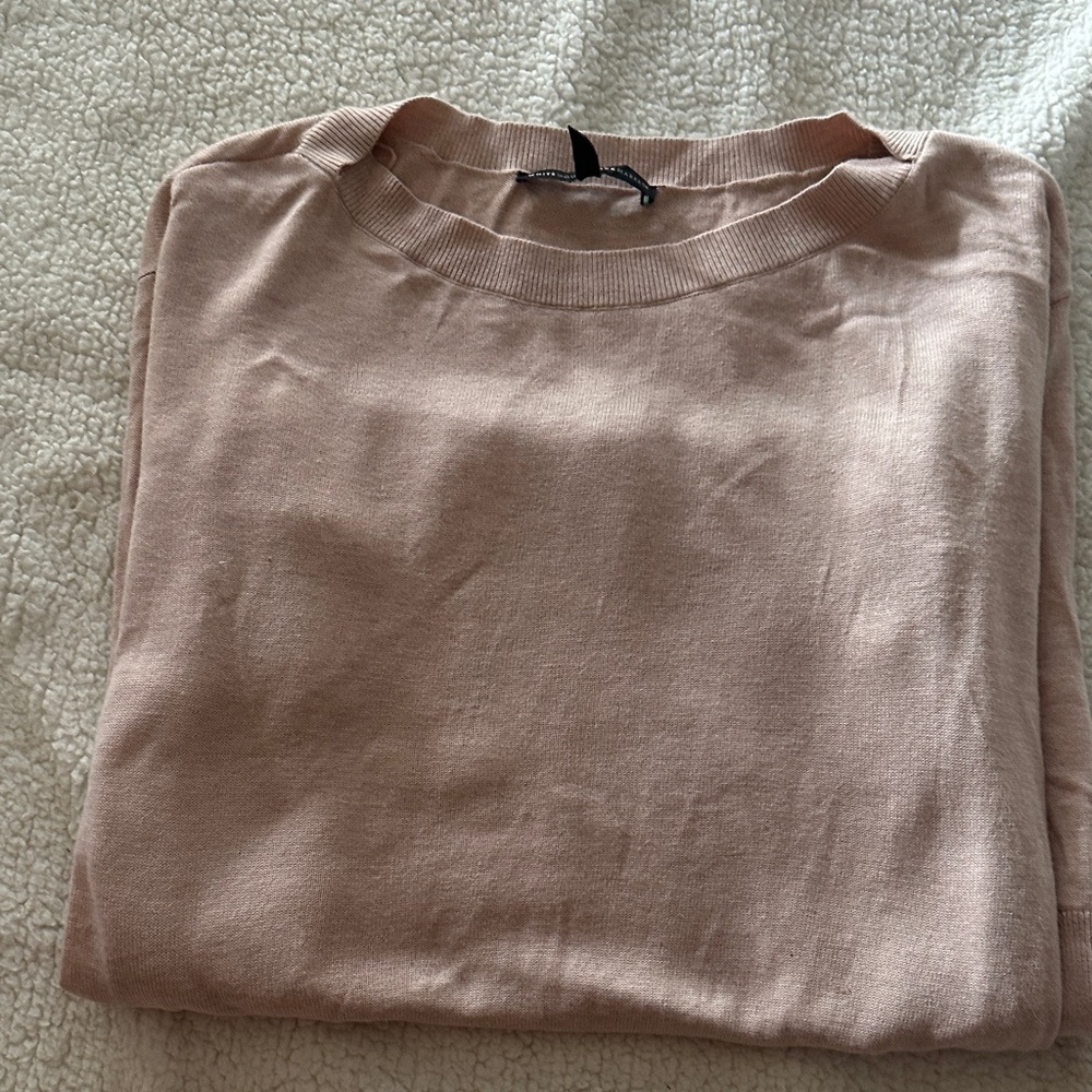 White House Black Market Pink Crew Neck Sweater